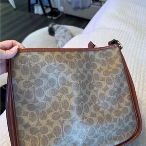 Coach Burgundy and Brown Interior Bag